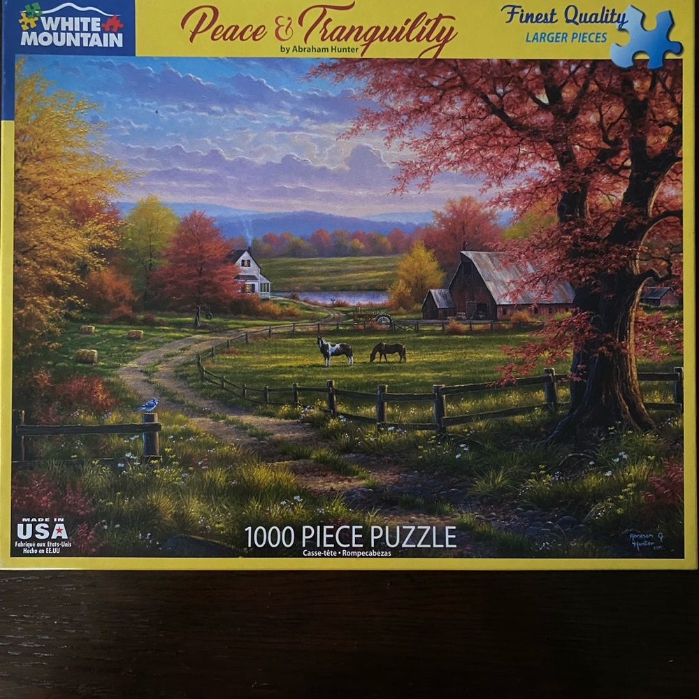 LIKE NEW White Mountain 1000 Piece Puzzle Peace & Tranquility